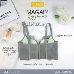 Áo ngực không gọng mút mỏng bralette 5390 6 móc