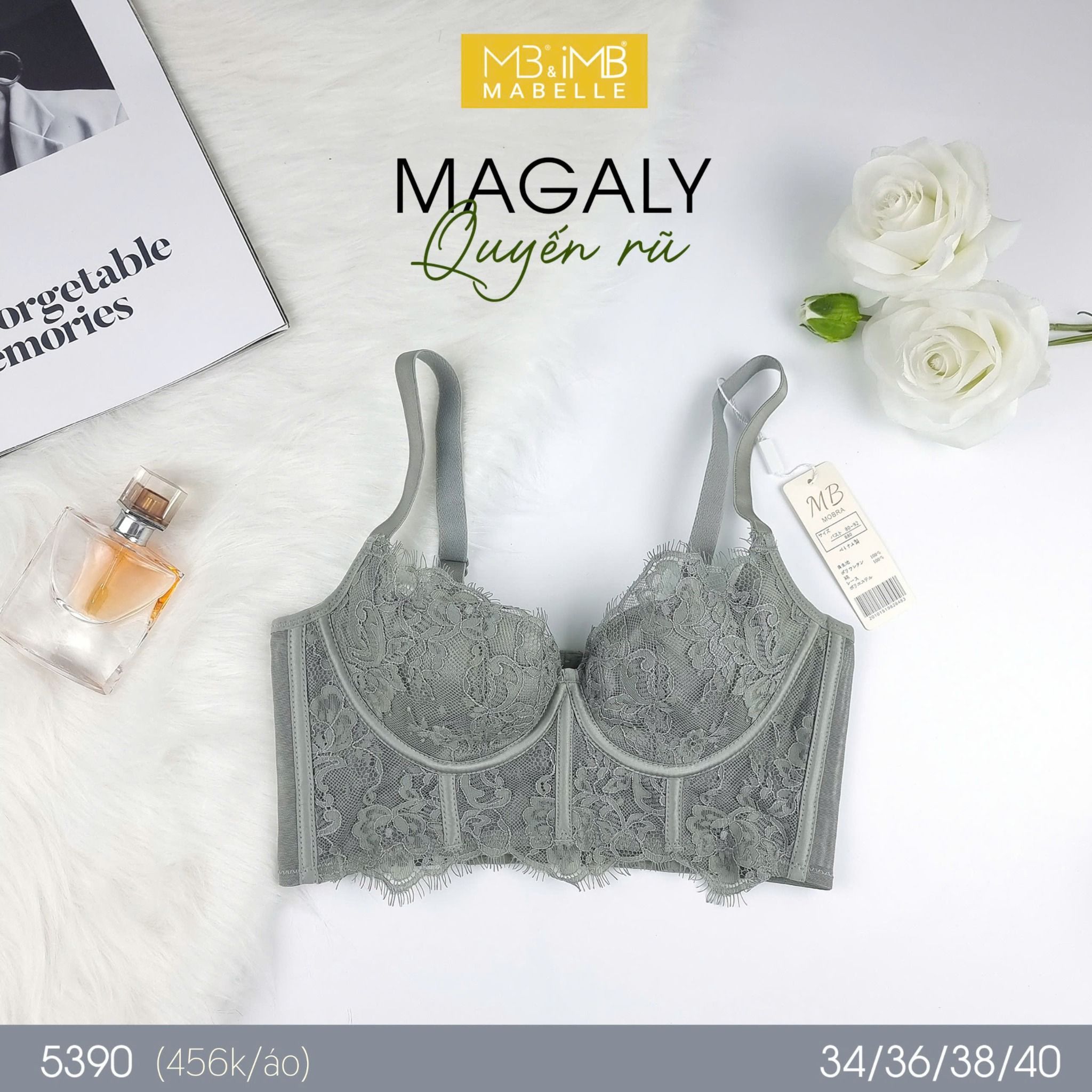 Áo ngực không gọng mút mỏng bralette 5390 6 móc