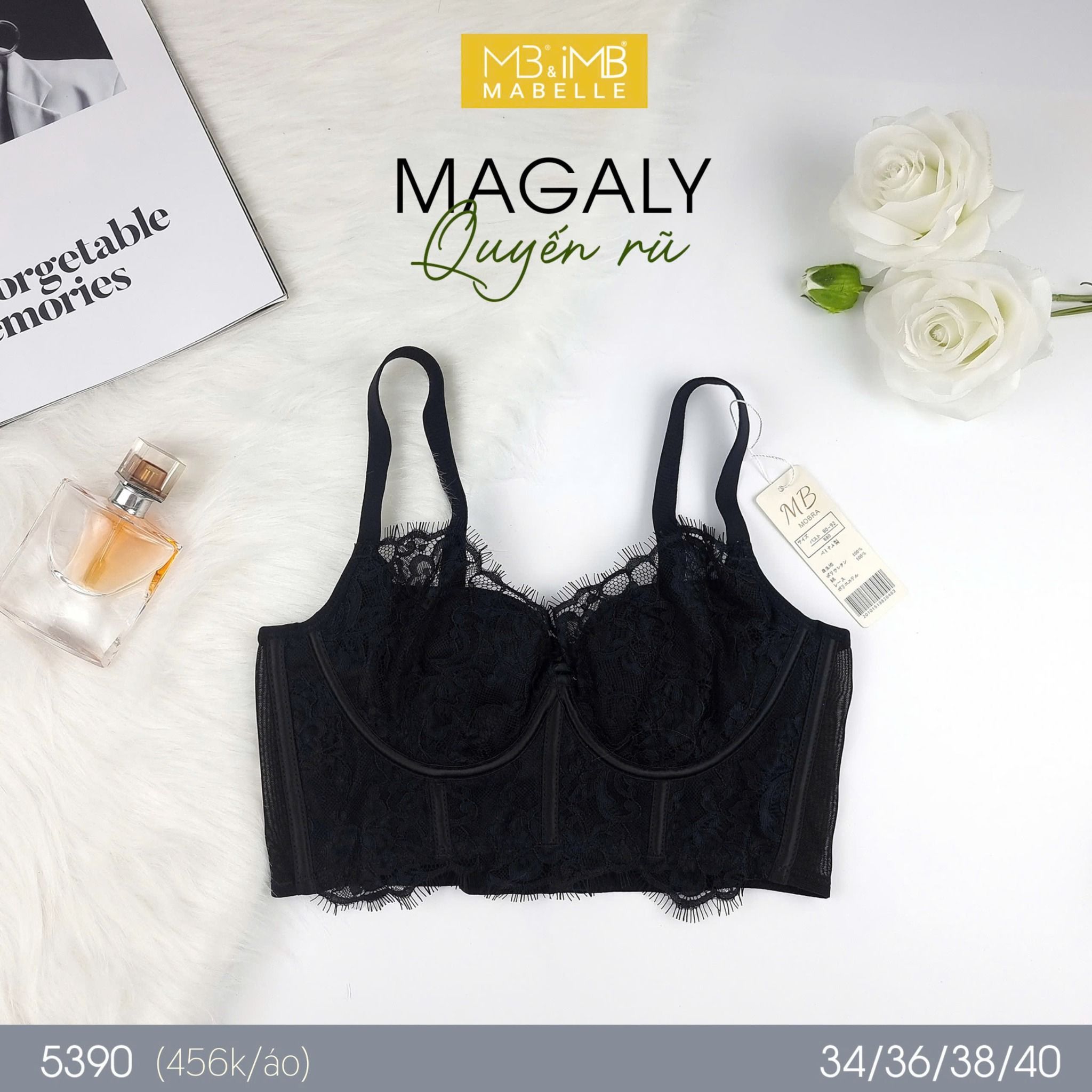 Áo ngực không gọng mút mỏng bralette 5390 6 móc