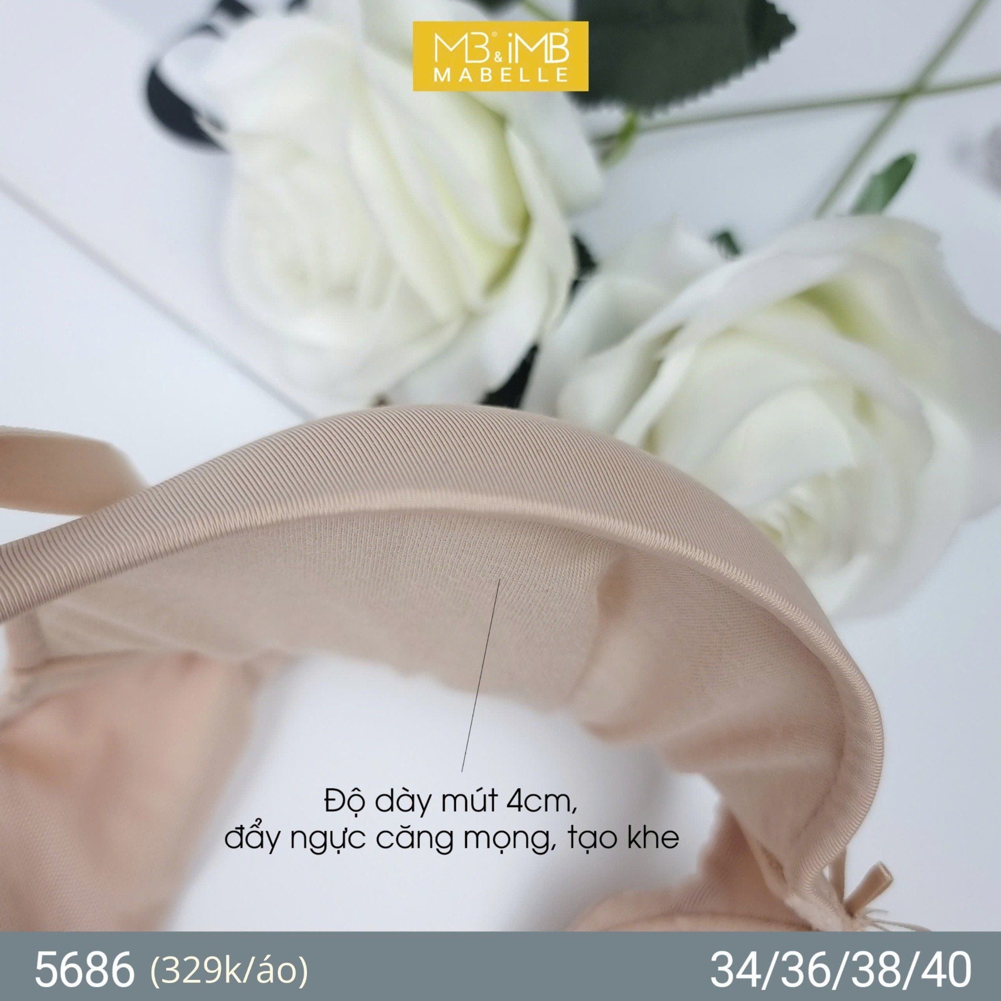Áo ngực có gọng nâng đẩy mút nano MB 5686 bản lưng 2 móc