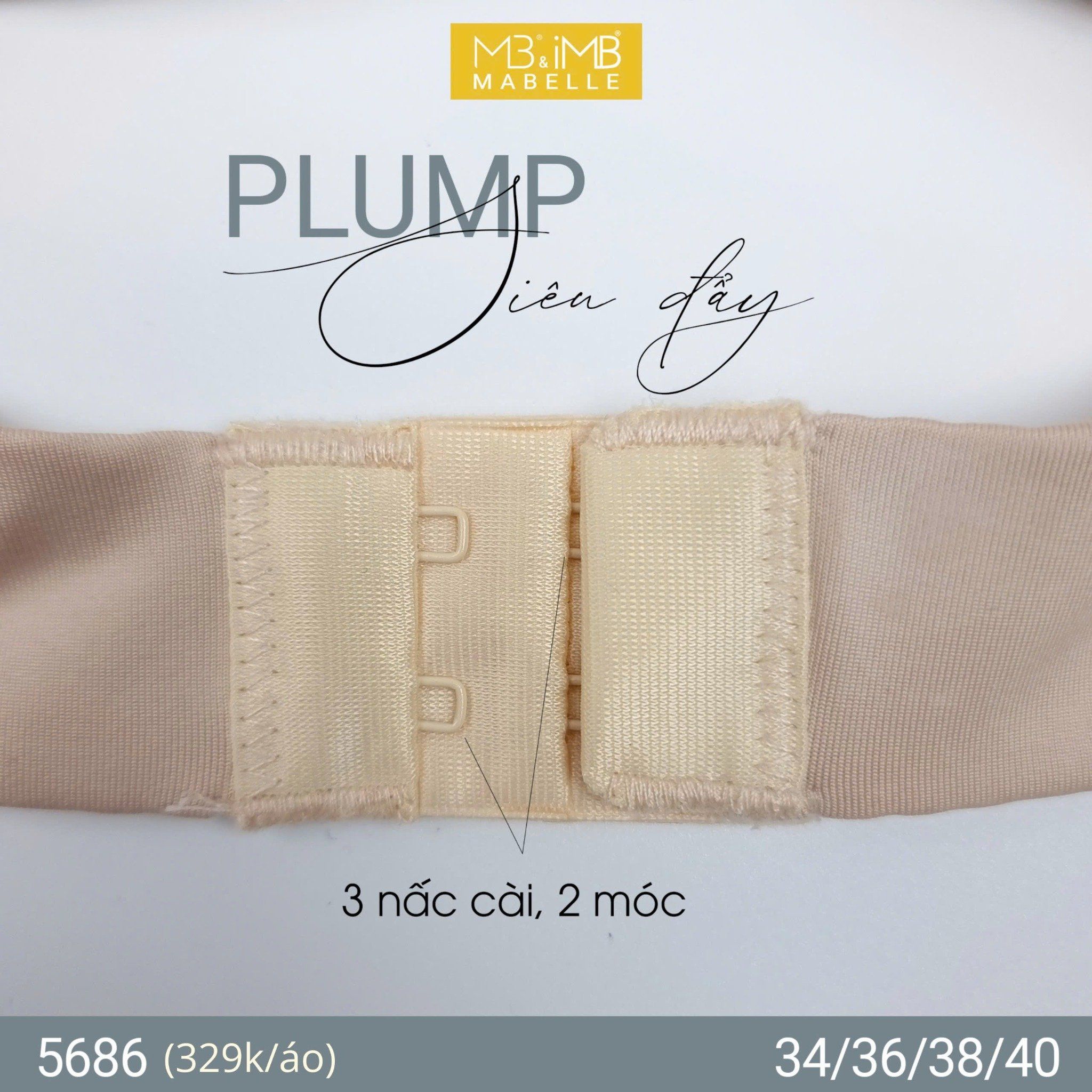 Áo ngực có gọng nâng đẩy mút nano MB 5686 bản lưng 2 móc