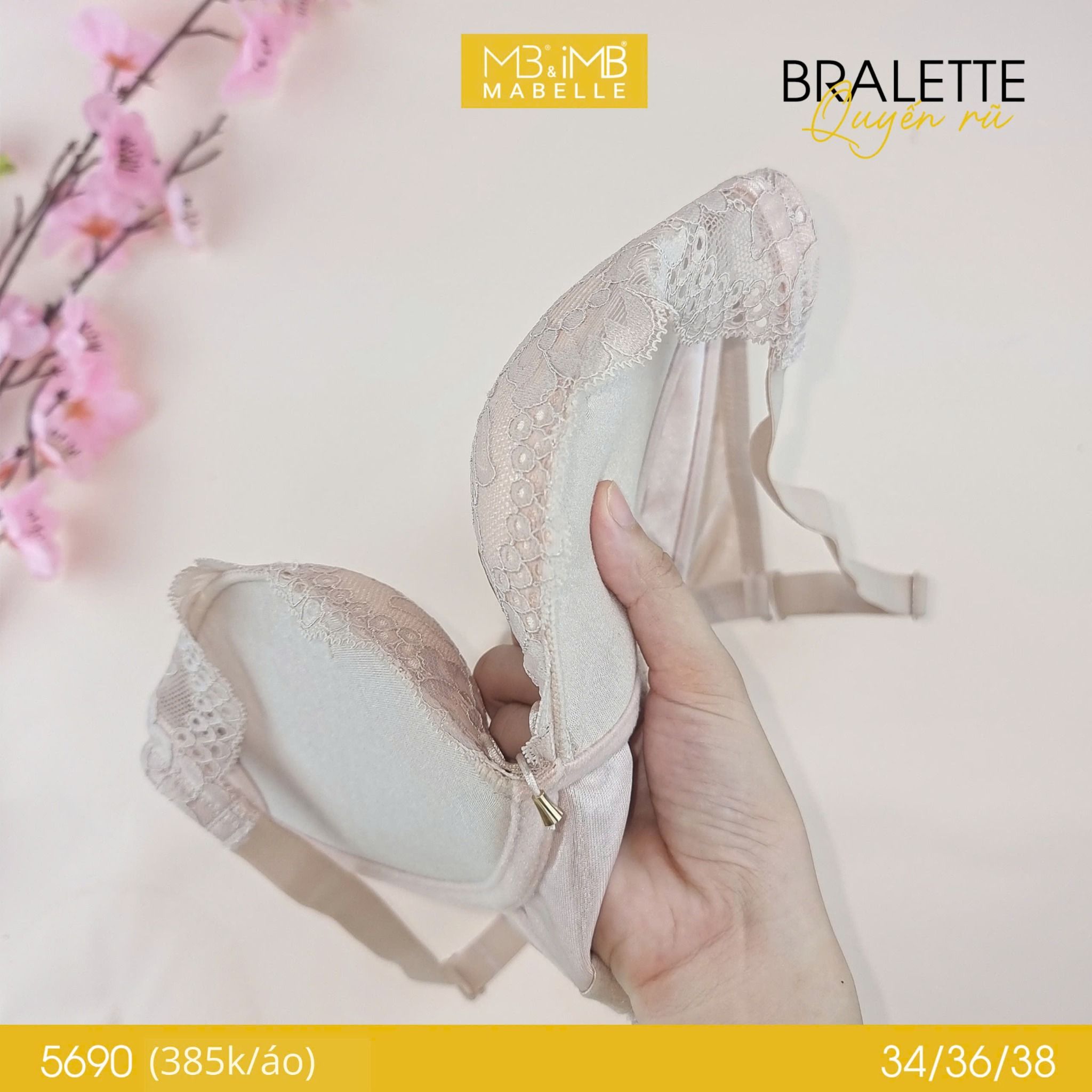 Áo ngực không gọng nâng đẩy 5690 4 móc