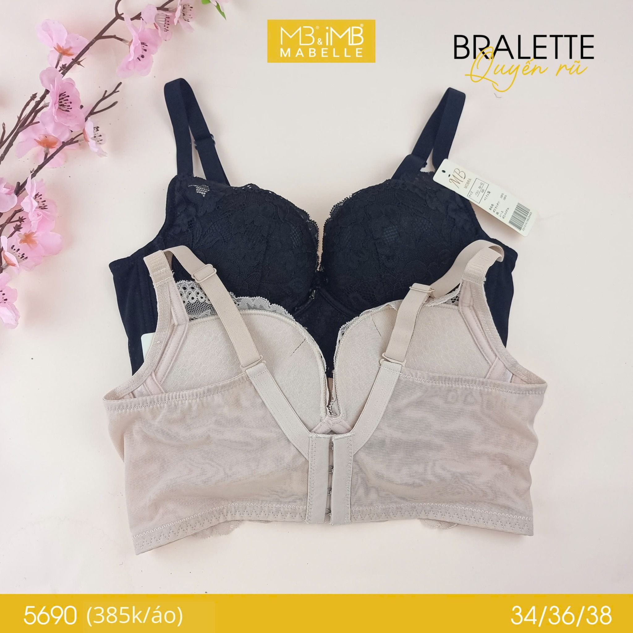 Áo ngực không gọng nâng đẩy 5690 4 móc