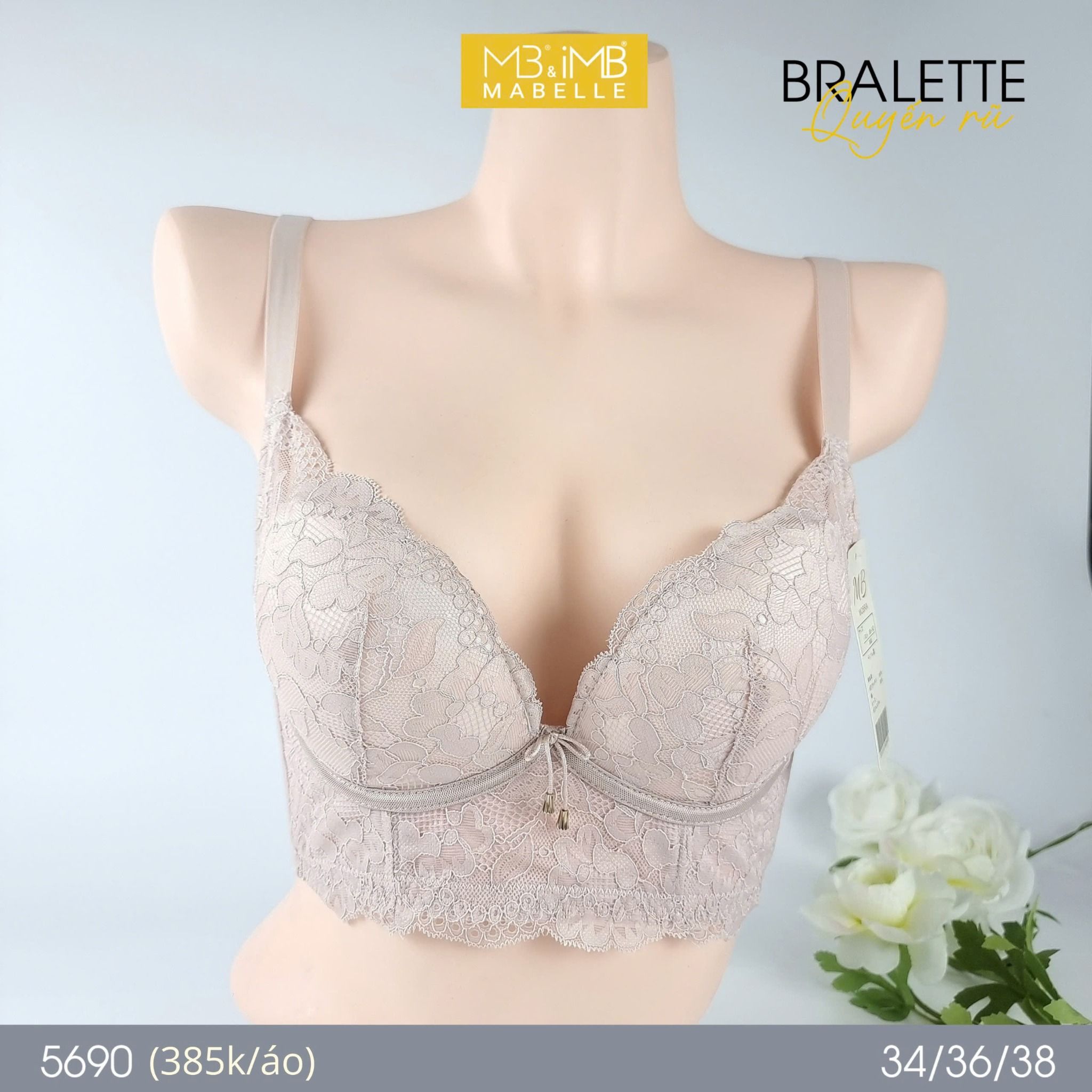 Áo ngực không gọng nâng đẩy 5690 4 móc