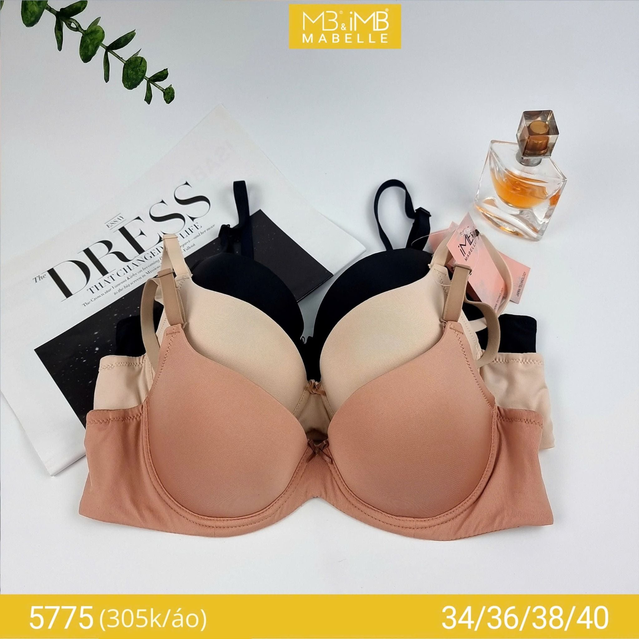 Áo ngực không gọng tạo khe, mút dày MB 5775 êm nhẹ, thoải mái