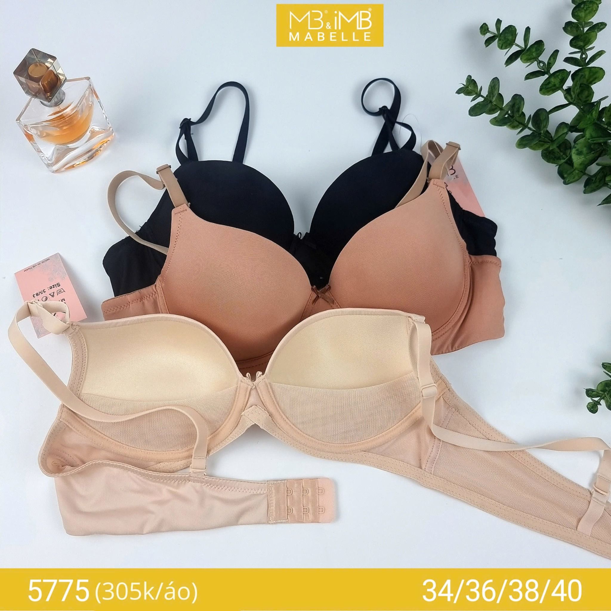 Áo ngực không gọng tạo khe, mút dày MB 5775 êm nhẹ, thoải mái