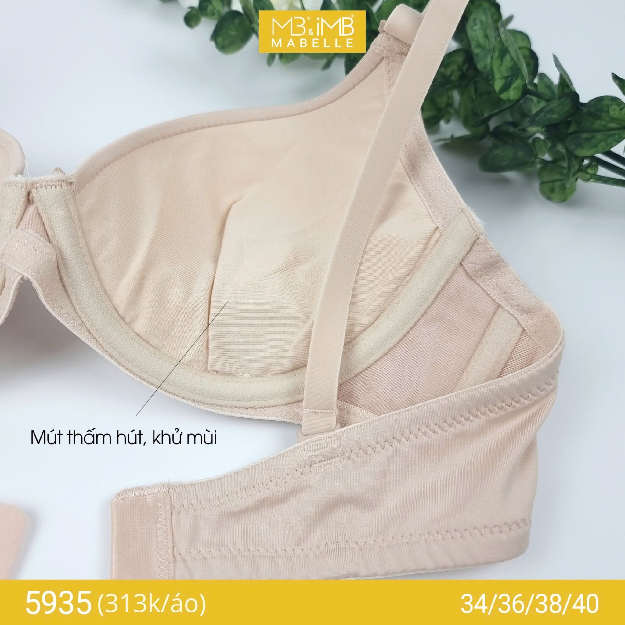 Áo ngực gọng mềm mút vừa MB 5935 lưng 2 lớp điều hòa bản vừa