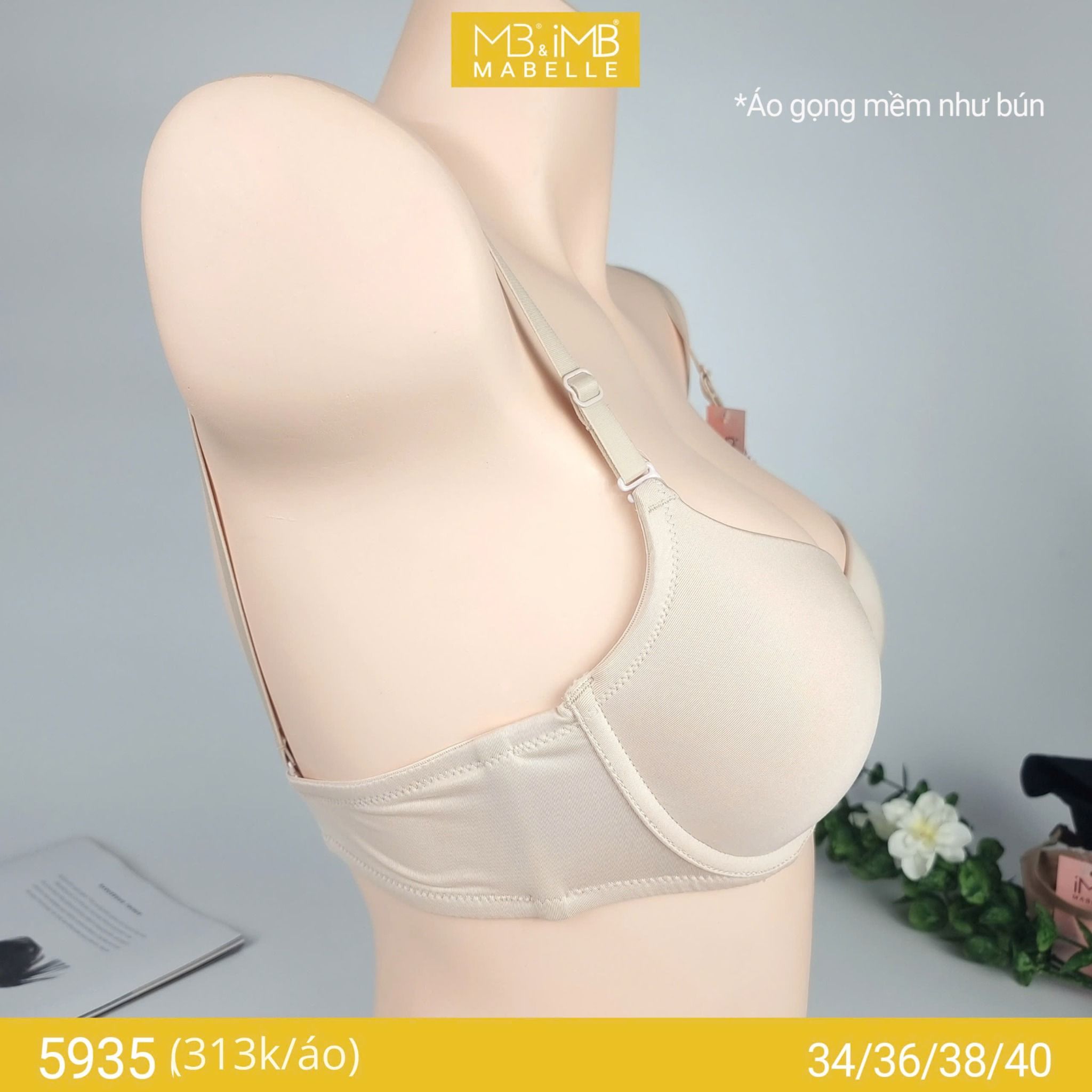 Áo ngực gọng mềm mút vừa MB 5935 lưng 2 lớp điều hòa bản vừa