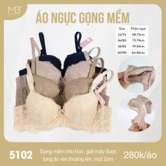 Áo ngực có gọng mềm mút vừa 5102 ren quả