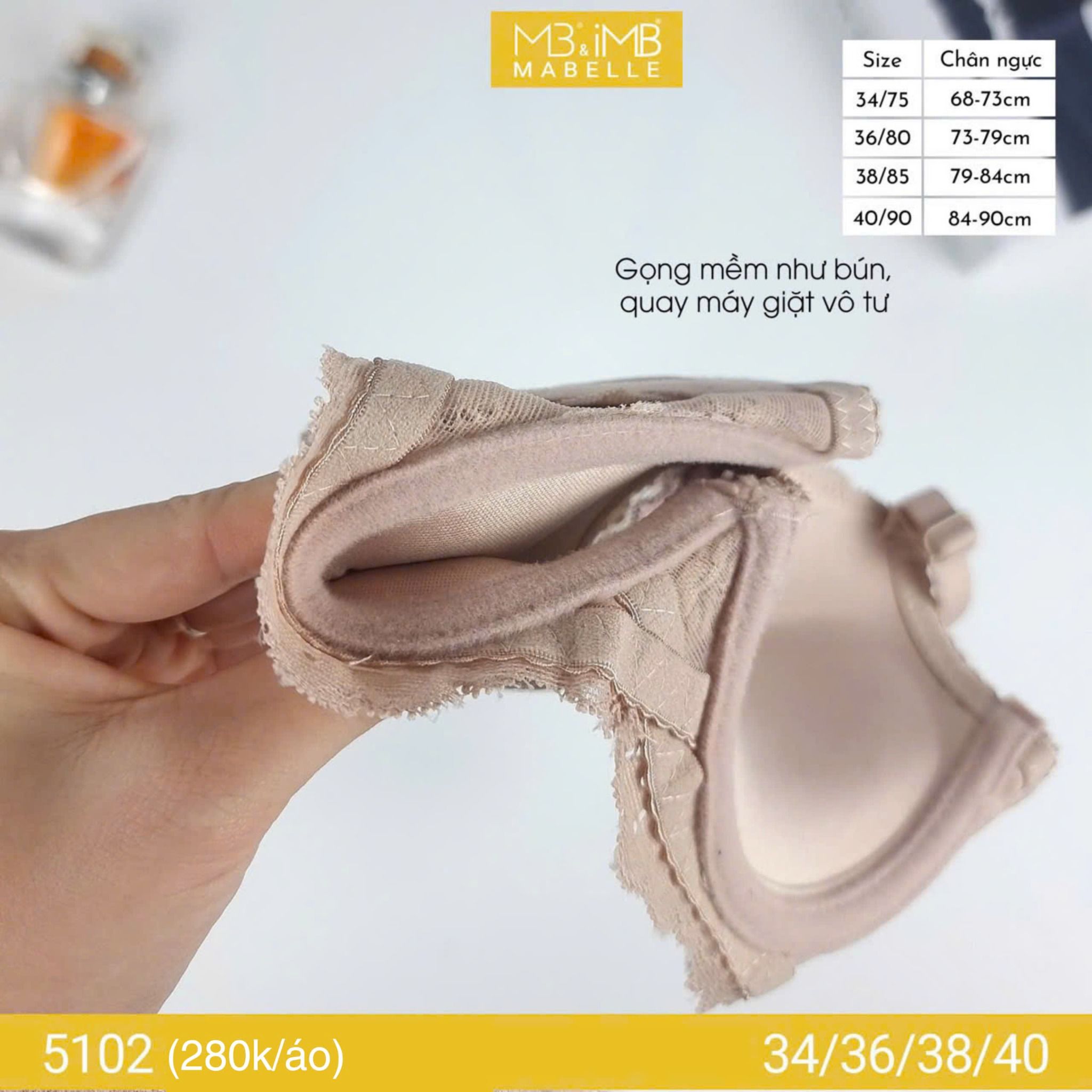 Áo ngực có gọng mềm mút vừa 5102 ren quả