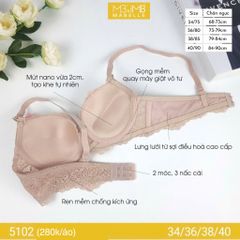Áo ngực có gọng mềm mút vừa 5102 ren quả