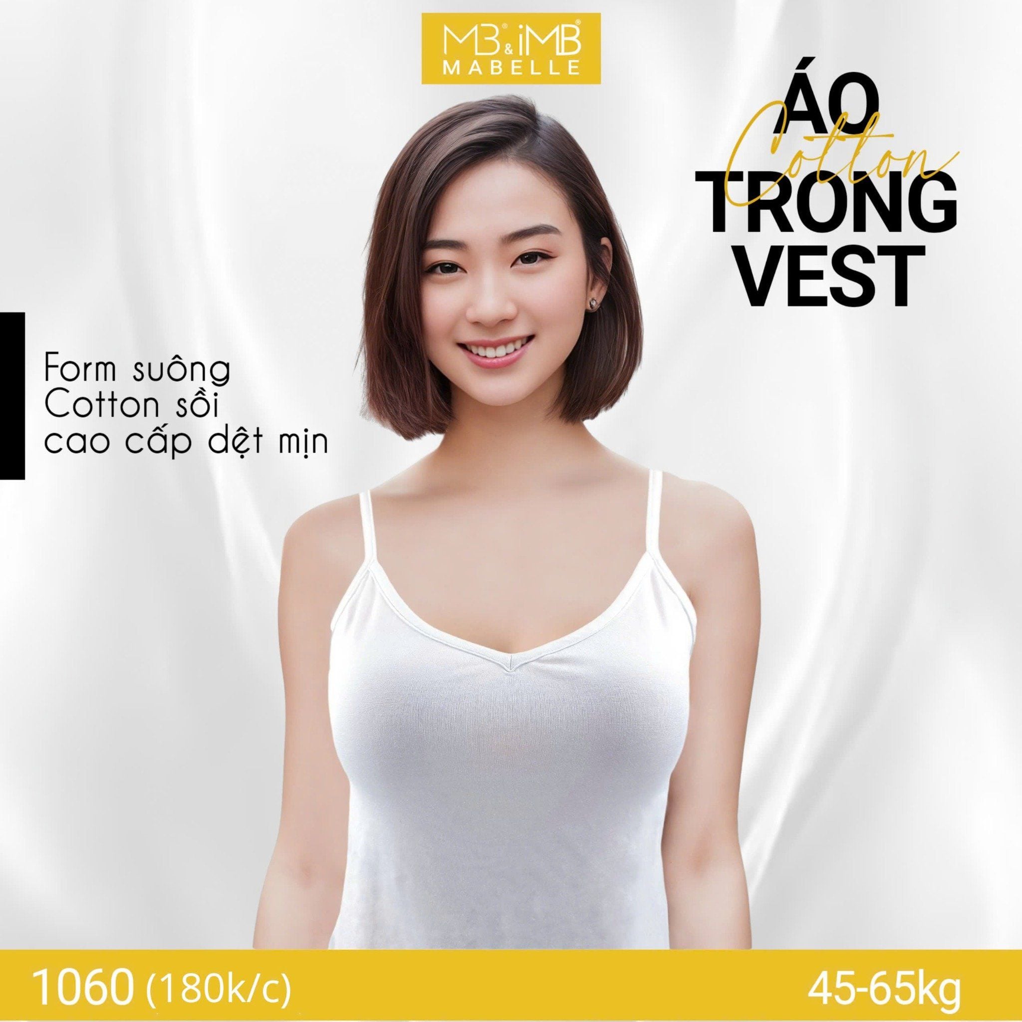 Áo 2 dây cotton sồi mặc trong vest MB 1060