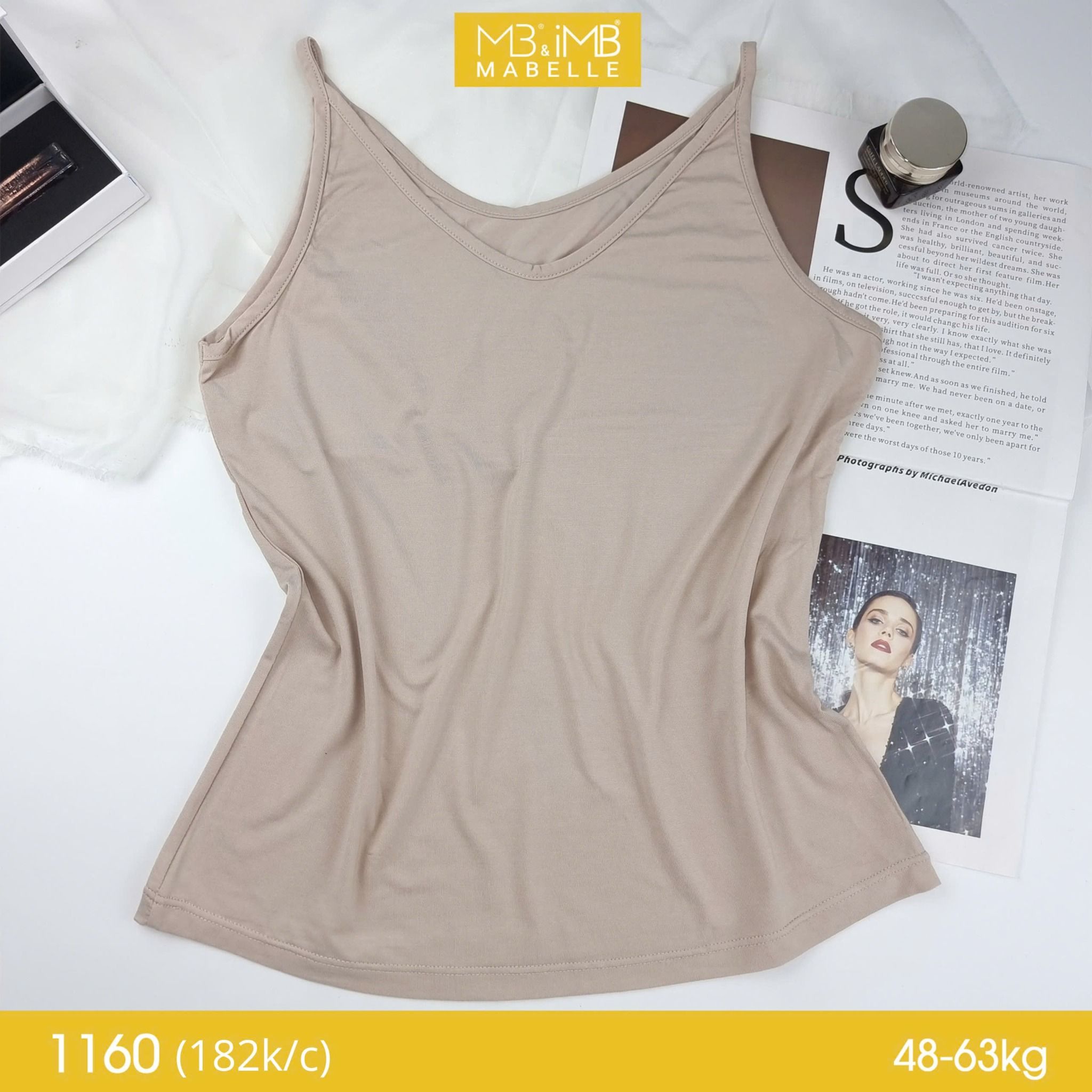 Áo 2 dây dạng suông, basic, dễ dàng phối với nhiều phong cách khác nhau MB 1160