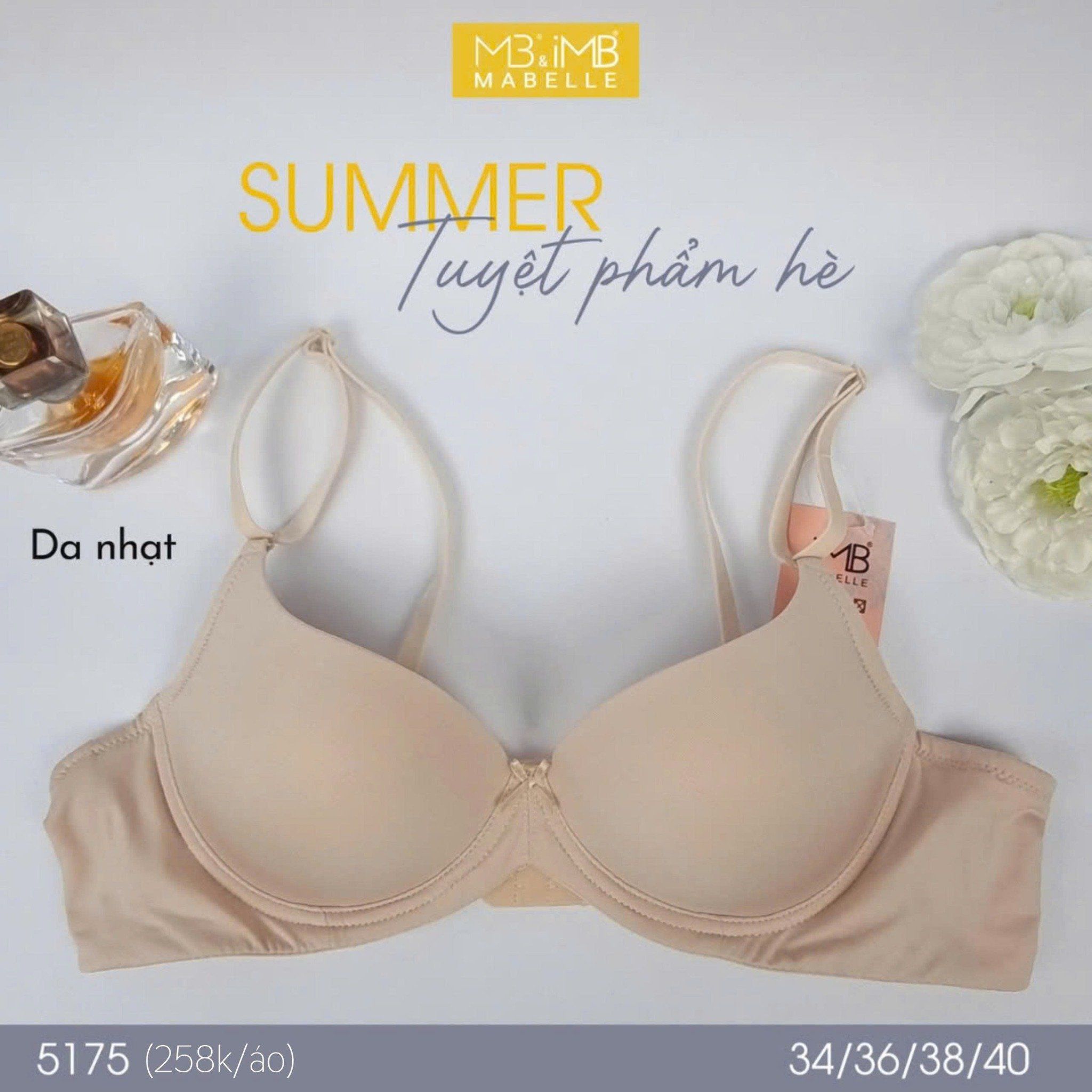 Áo ngực không gọng mút mỏng 5175 3 móc