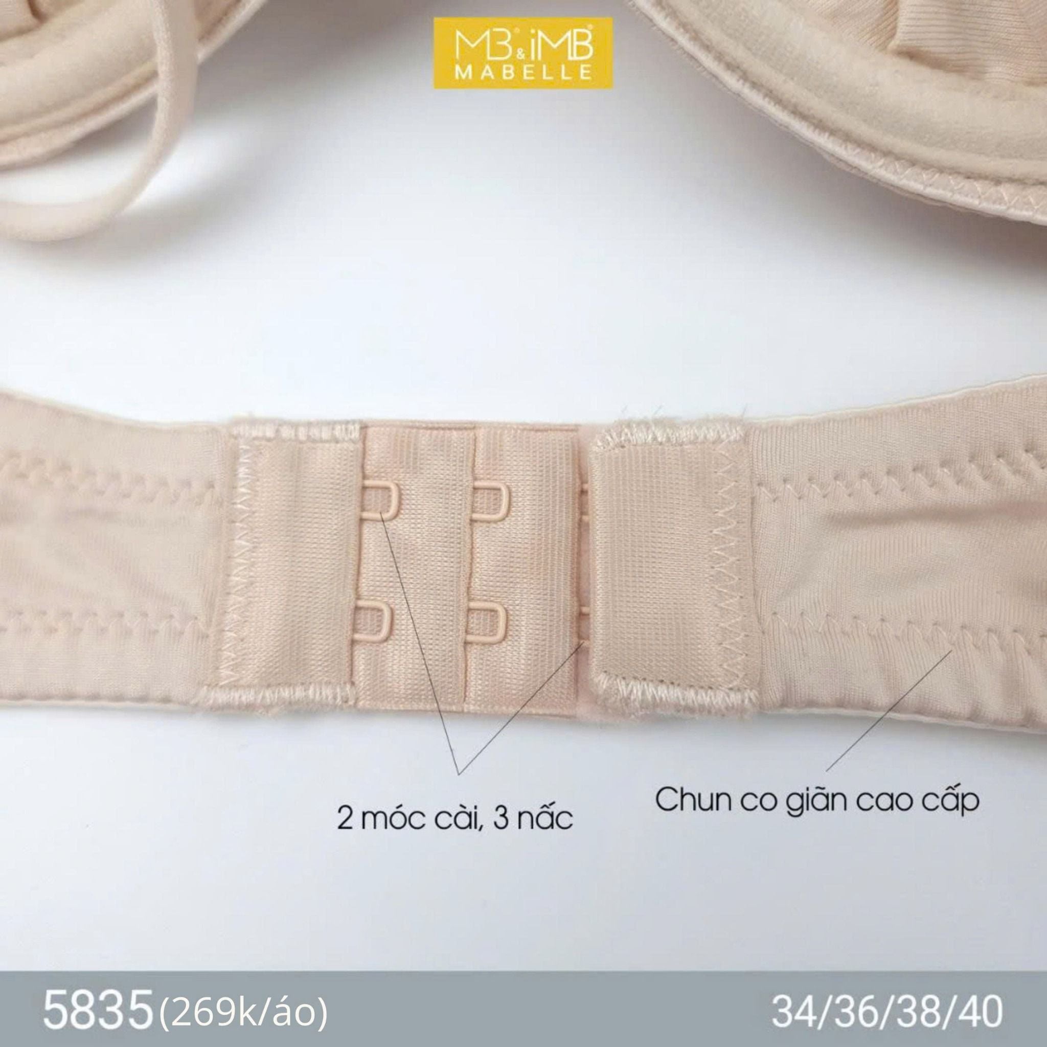 Áo ngực có gọng nâng đẩy MB 5835 bản lưng 2 móc