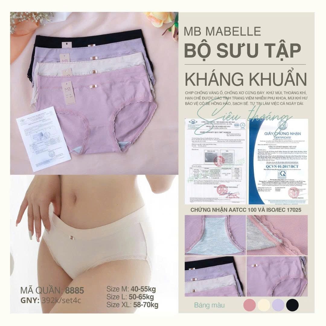 Quần lót kháng khuẩn 8885 (8867) cạp vừa