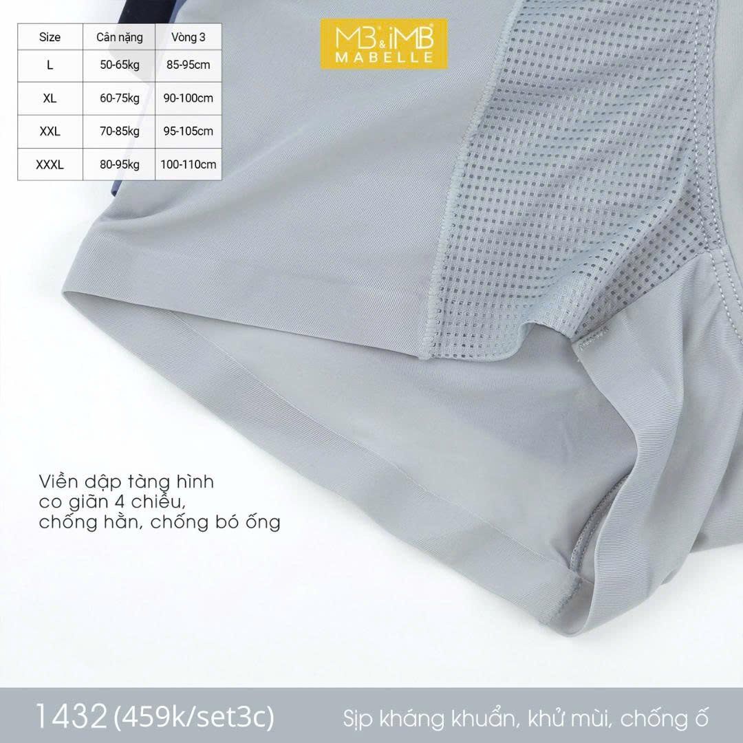 Quần sịp nam MB 1432 quần thông khí, kháng khuẩn, điều hòa làm mát