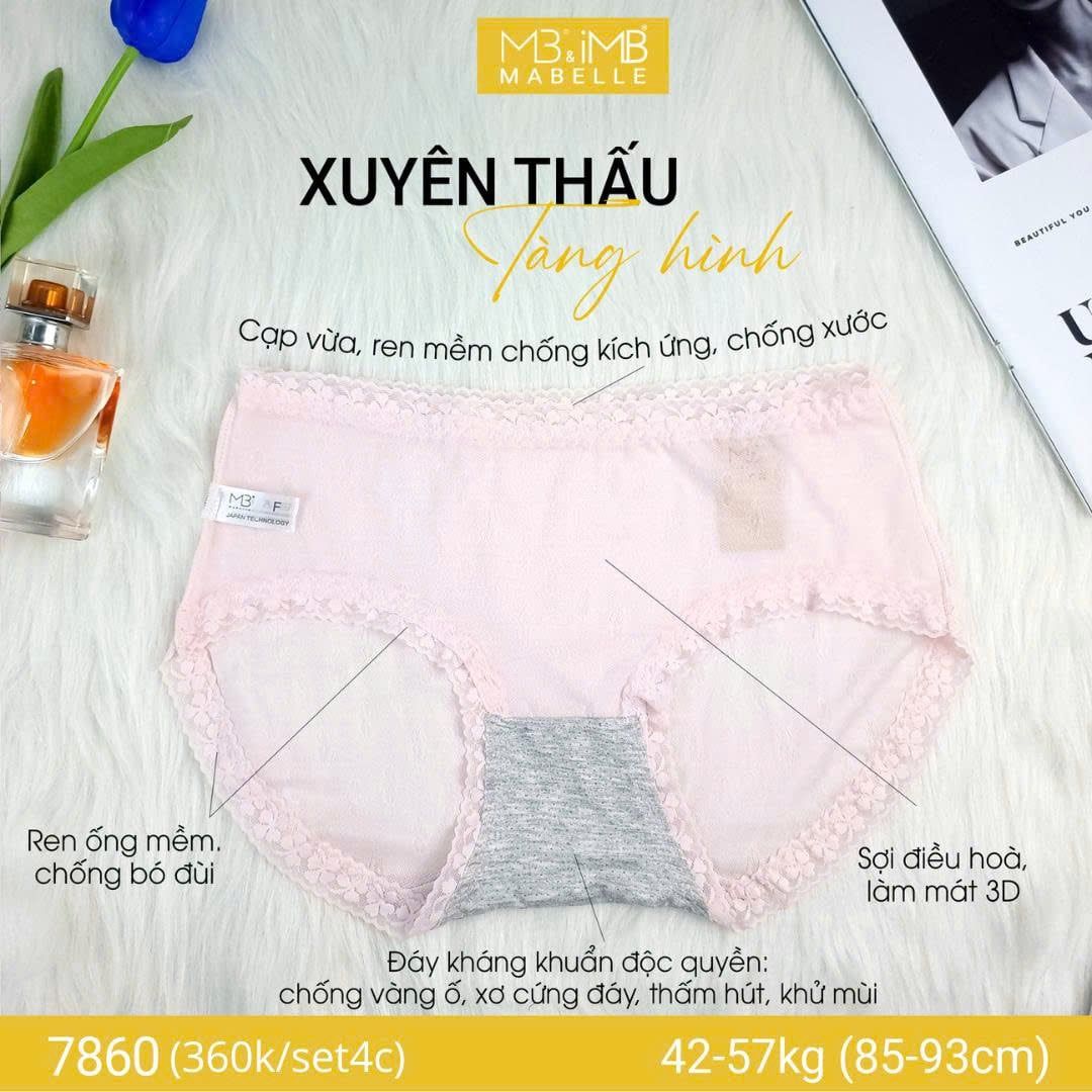 Quần lót kháng khuẩn tàng hình làm mát MB 7860 cạp vừa