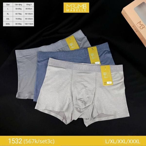 Quần lót (sịp)  nam kháng khuẩn MB 1532 cạp dật nhiệt công nghệ Nhật