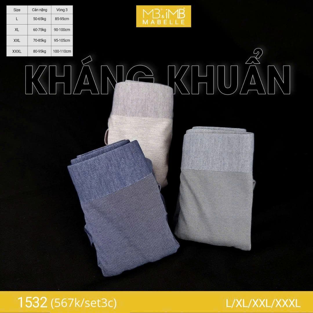 Quần lót (sịp)  nam kháng khuẩn MB 1532 cạp dật nhiệt công nghệ Nhật
