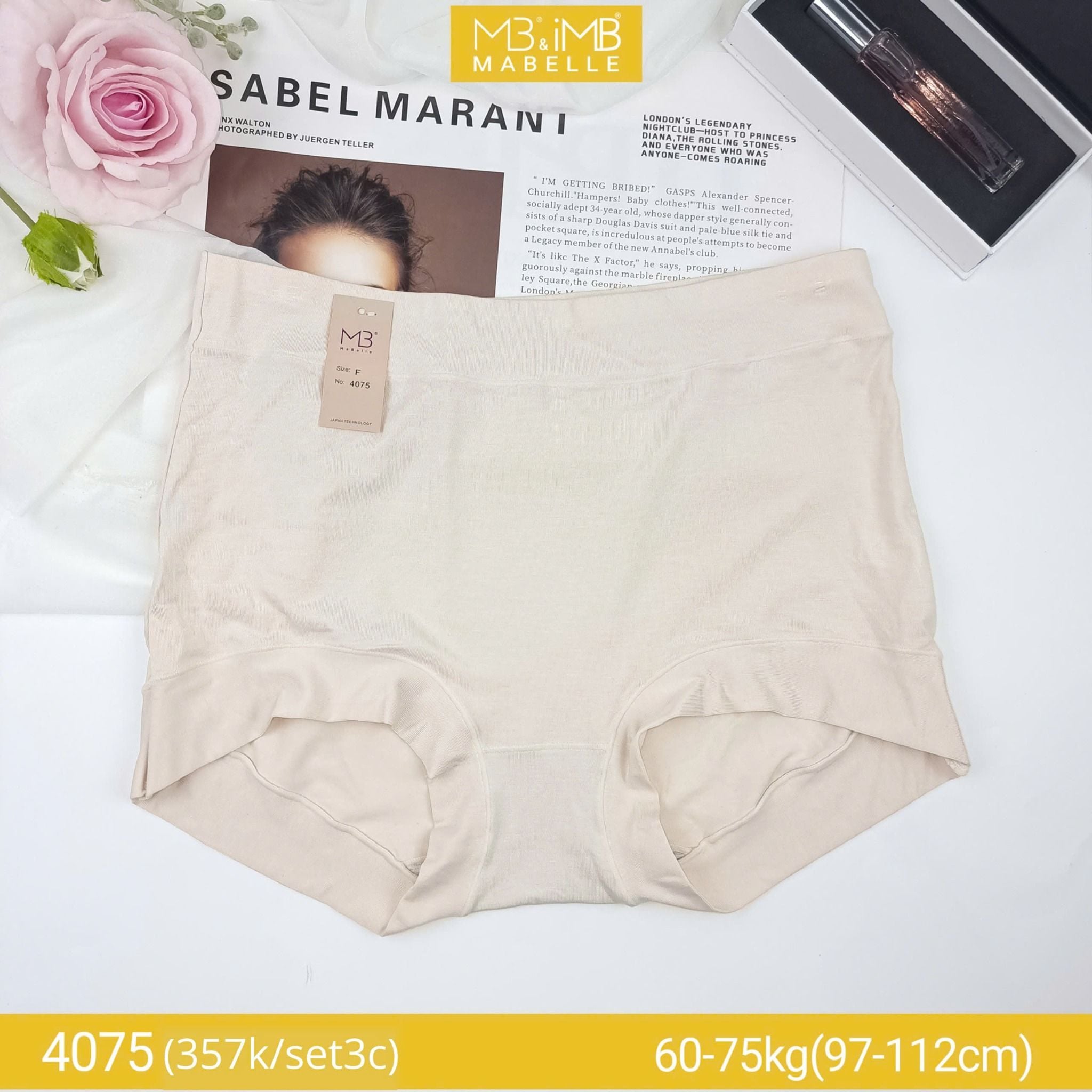 Quần lót nữ kháng khuẩn MB 4075 - Mặc êm, giấu bụng, siêu thoải mái