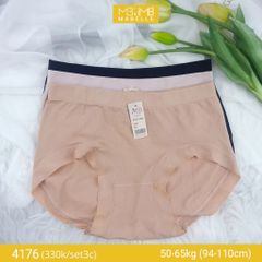 Quần lót tàng hình cạp cao dệt 3D công nghệ Nhật MB 4176, cotton pha sợi tổng hợp thông hơi không đường may