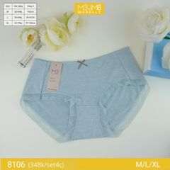 Quần lót nữ kháng khuẩn MB 8106 cotton sồi organic tự nhiên, cạp vừa