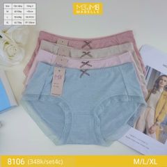 Quần lót nữ kháng khuẩn MB 8106 cotton sồi organic tự nhiên, cạp vừa
