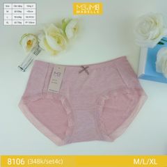 Quần lót nữ kháng khuẩn MB 8106 cotton sồi organic tự nhiên, cạp vừa