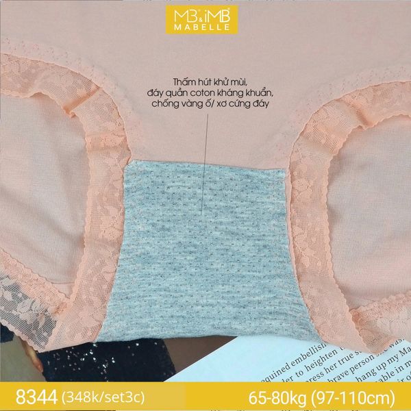 Quần lót kháng khuẩn MB 8344 cạp cao bigsize