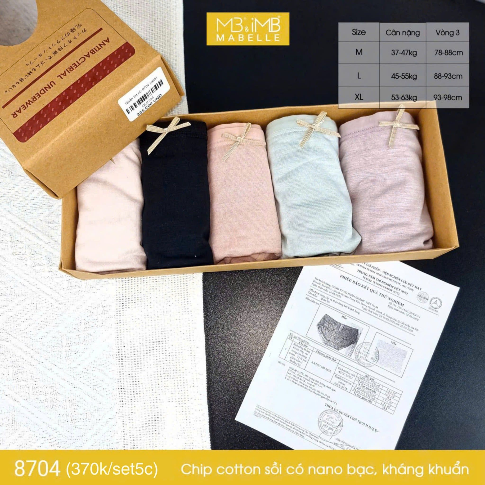 Quần lót khử khuẩn làm mát 8704 cạp vừa