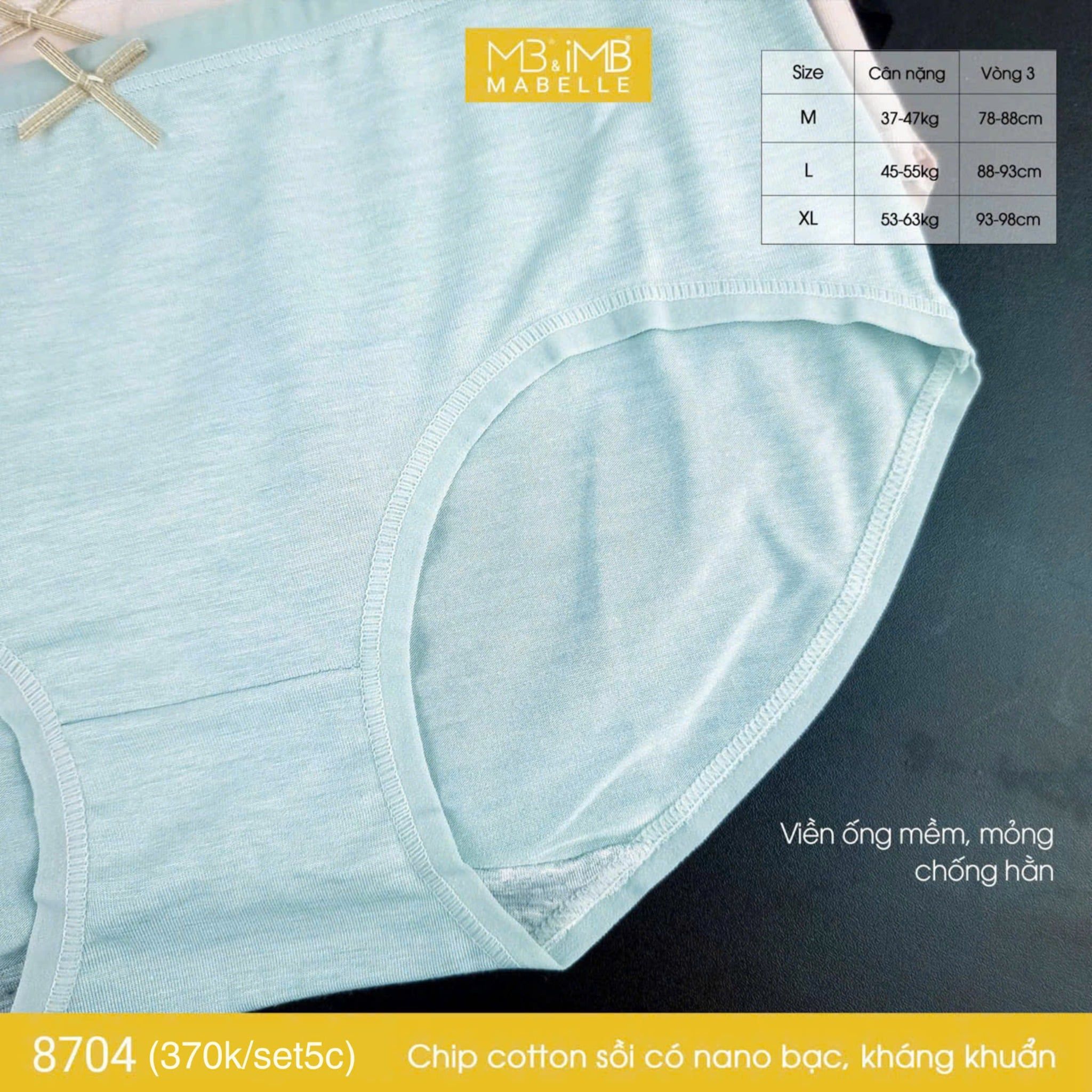 Quần lót khử khuẩn làm mát 8704 cạp vừa