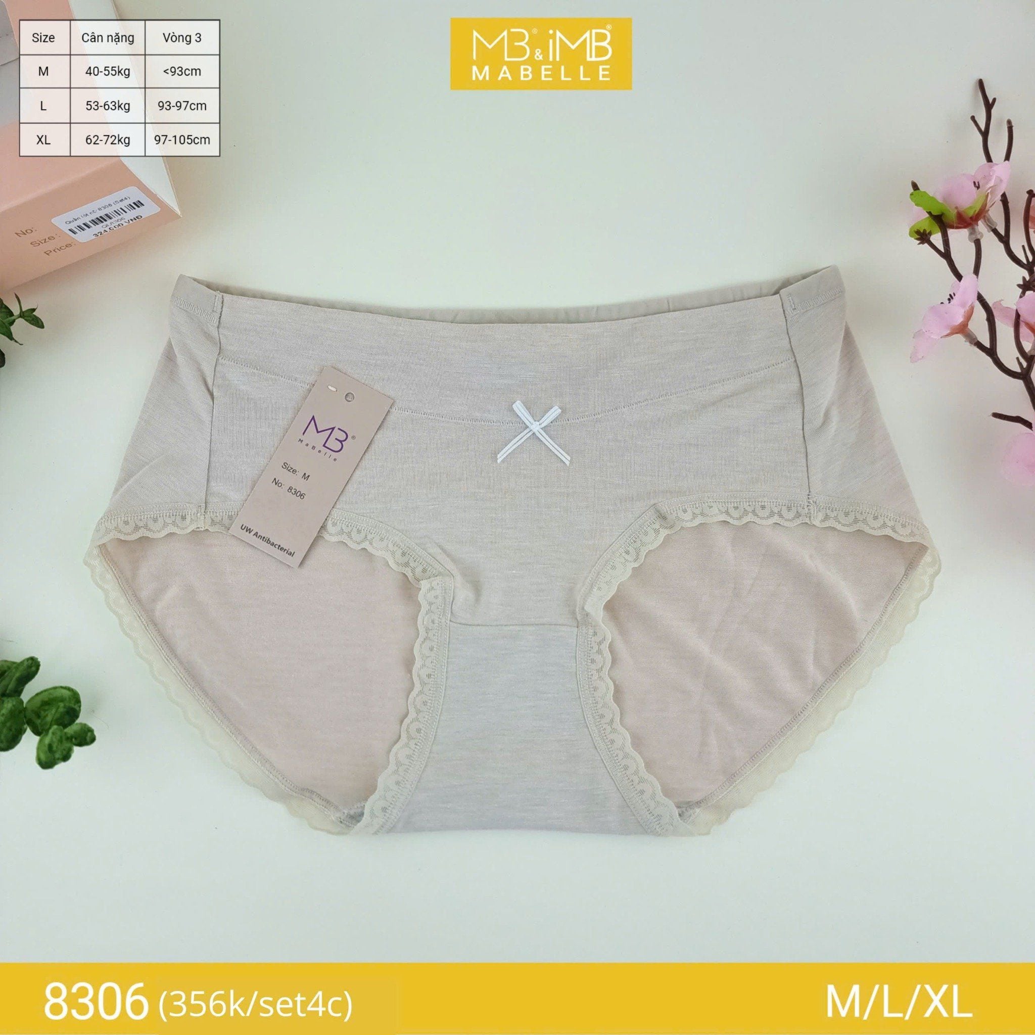 Quần lót cotton sồi organic MB 8306 kháng khuẩn cao cấp