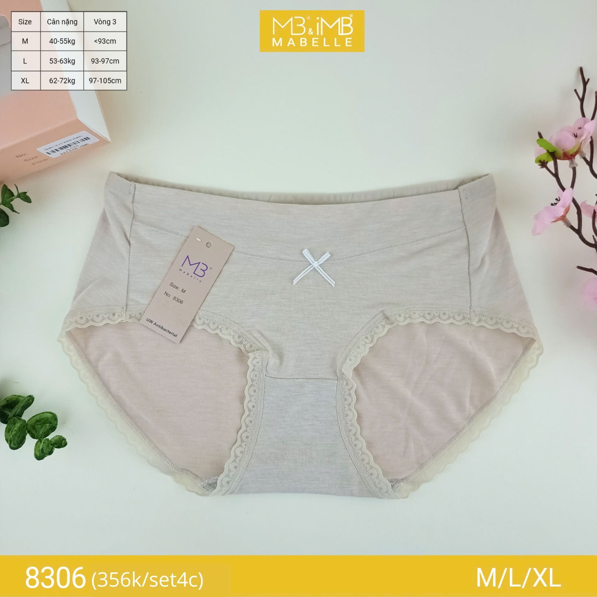 Quần lót cotton sồi organic MB 8306 kháng khuẩn cao cấp