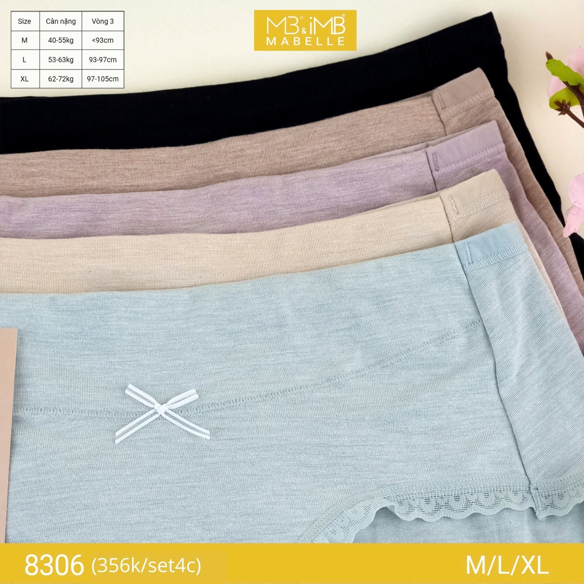 Quần lót cotton sồi organic MB 8306 kháng khuẩn cao cấp