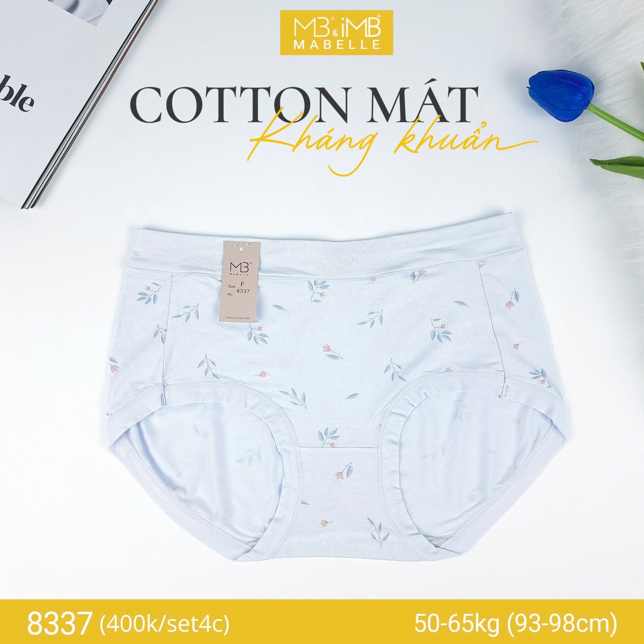 Quần lót kháng khuẩn co giãn 8337 cạp vừa