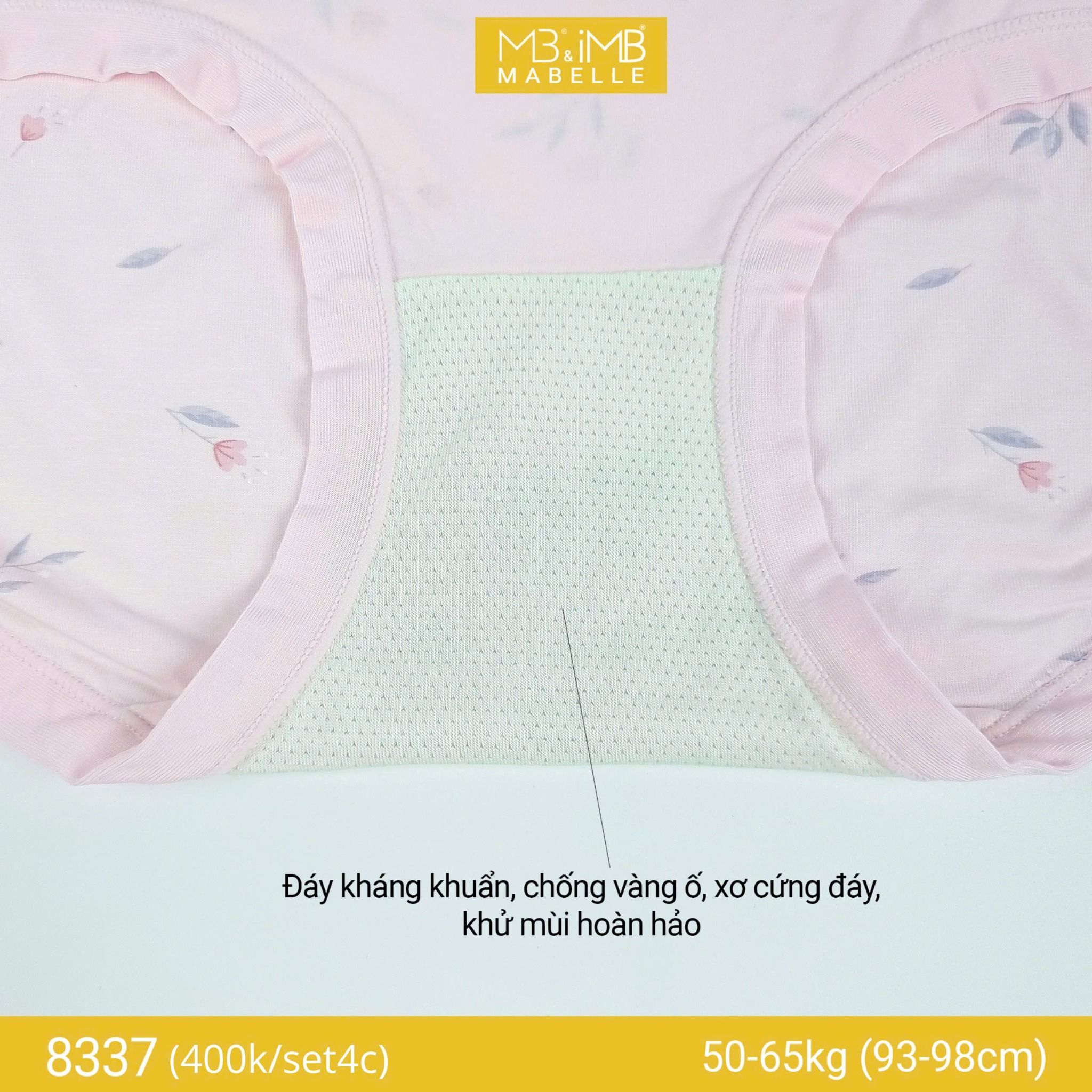 Quần lót kháng khuẩn co giãn 8337 cạp vừa