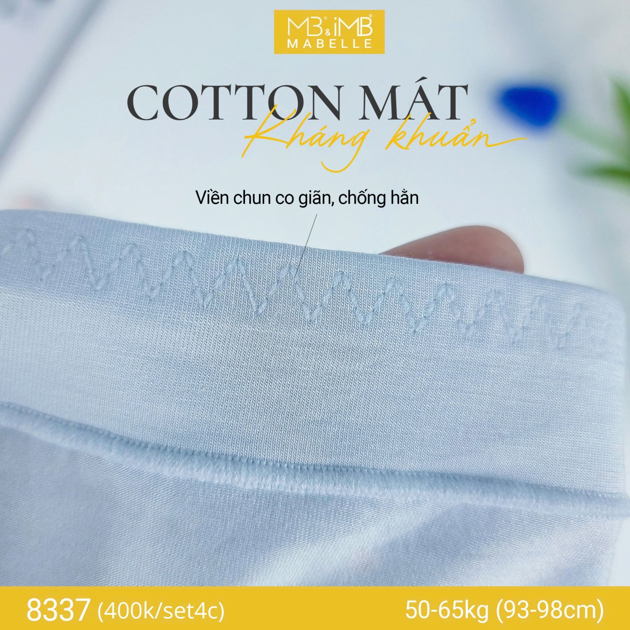 Quần lót kháng khuẩn co giãn 8337 cạp vừa