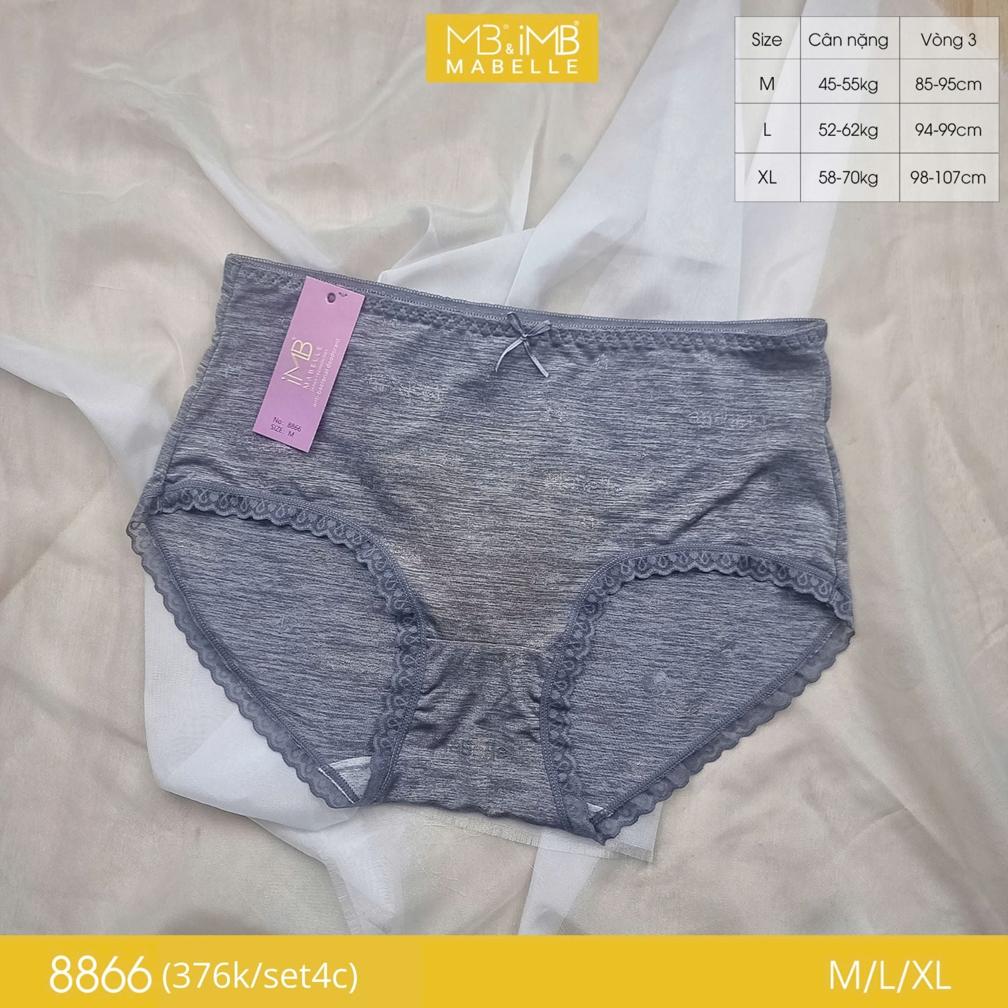 Quần lót kháng khuẩn làm mát 8866 cạp vừa