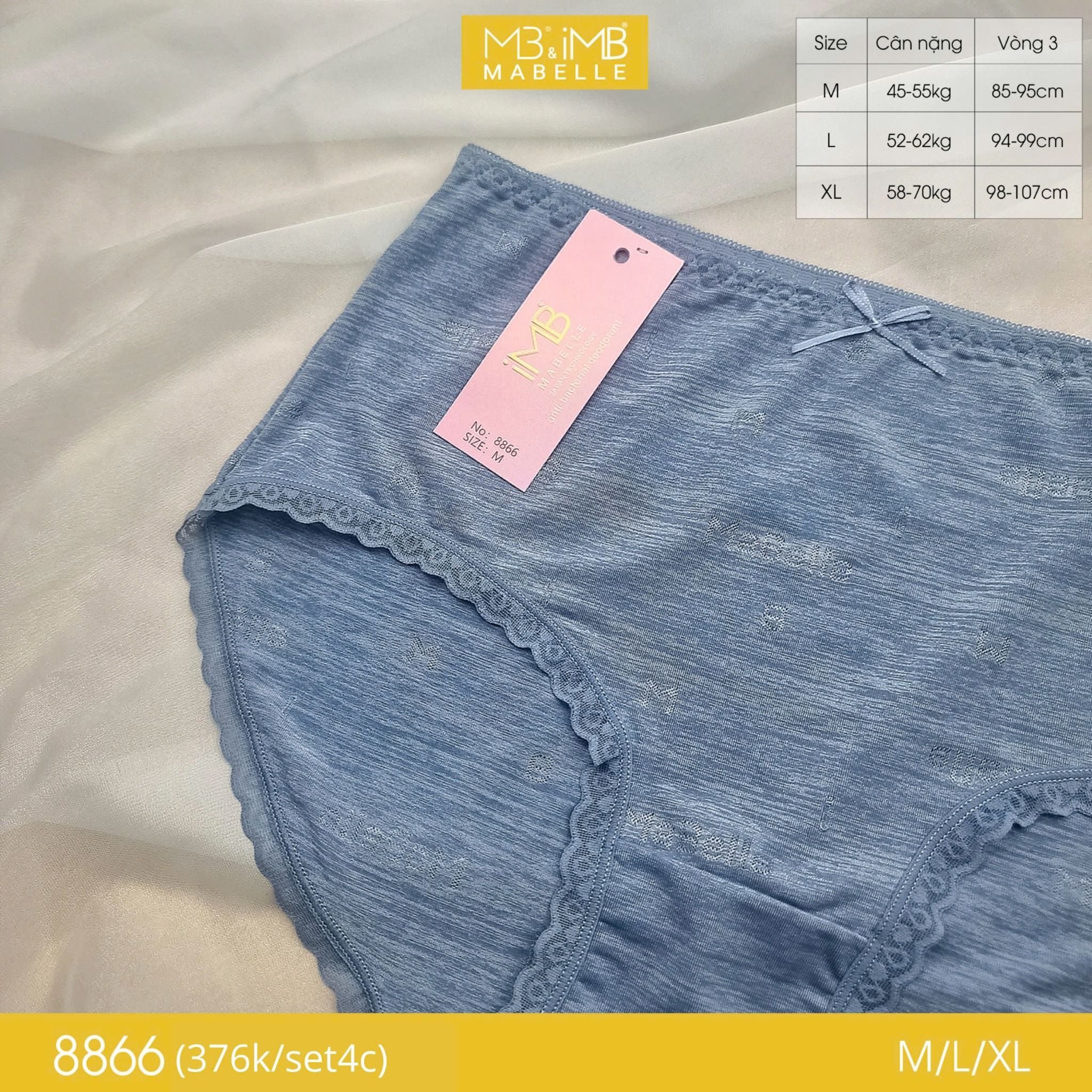 Quần lót kháng khuẩn làm mát 8866 cạp vừa
