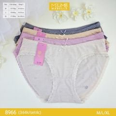 Quần lót nữ kháng khuẩn MB 8966 cạp thấp dáng bikini sexy sợi làm mát set 4 chiếc