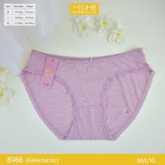 Quần lót nữ kháng khuẩn MB 8966 cạp thấp dáng bikini sexy sợi làm mát set 4 chiếc