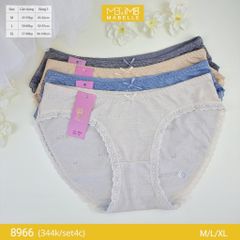 Quần lót nữ kháng khuẩn MB 8966 cạp thấp dáng bikini sexy sợi làm mát set 4 chiếc