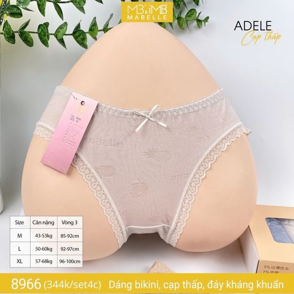 Quần lót nữ kháng khuẩn MB 8966 cạp thấp dáng bikini sexy sợi làm mát set 4 chiếc