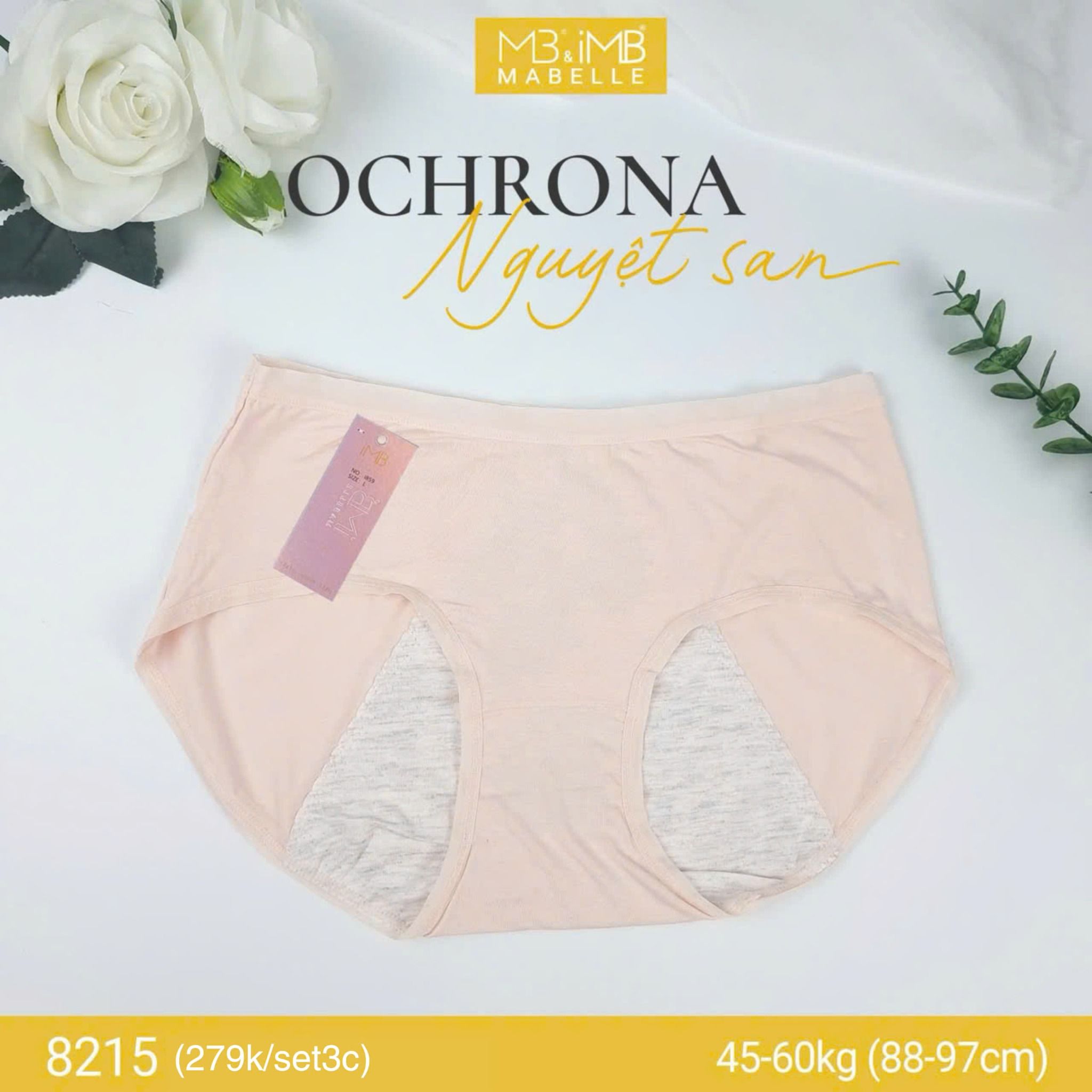 Quần lót nguyệt san kháng khuẩn MB 8215 cạp vừa