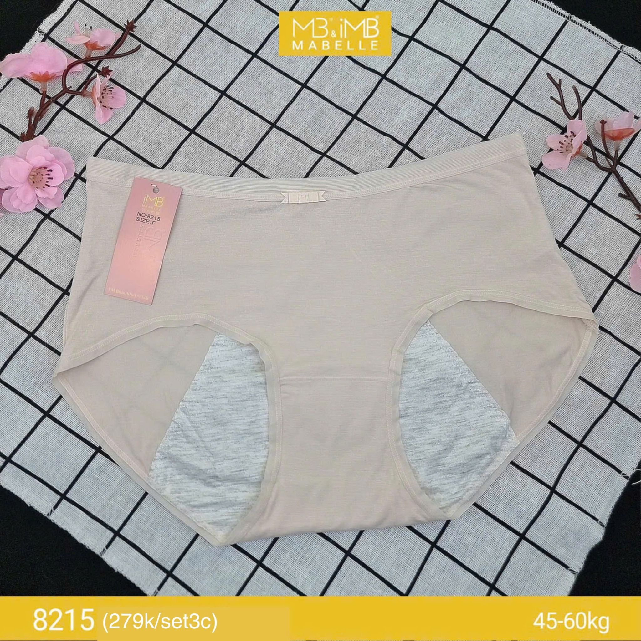 Quần lót nguyệt san kháng khuẩn MB 8215 cạp vừa