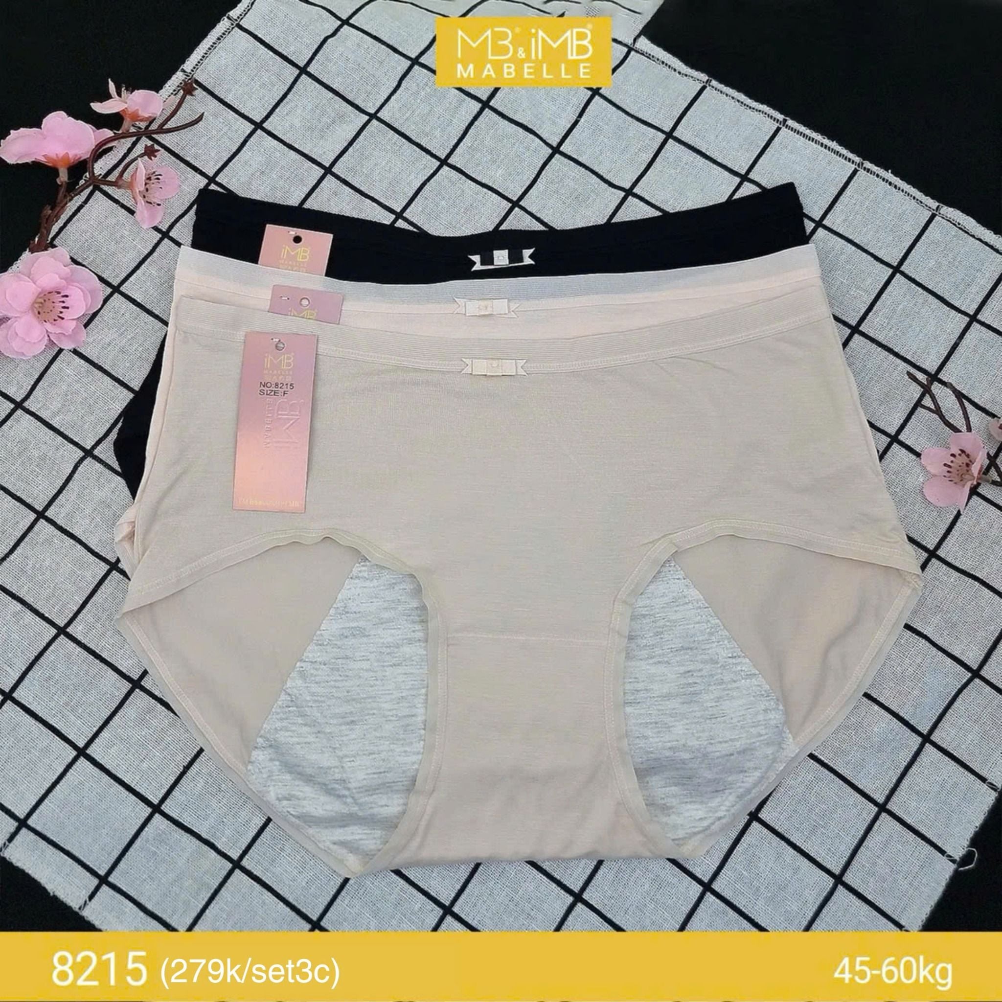Quần lót nguyệt san kháng khuẩn MB 8215 cạp vừa