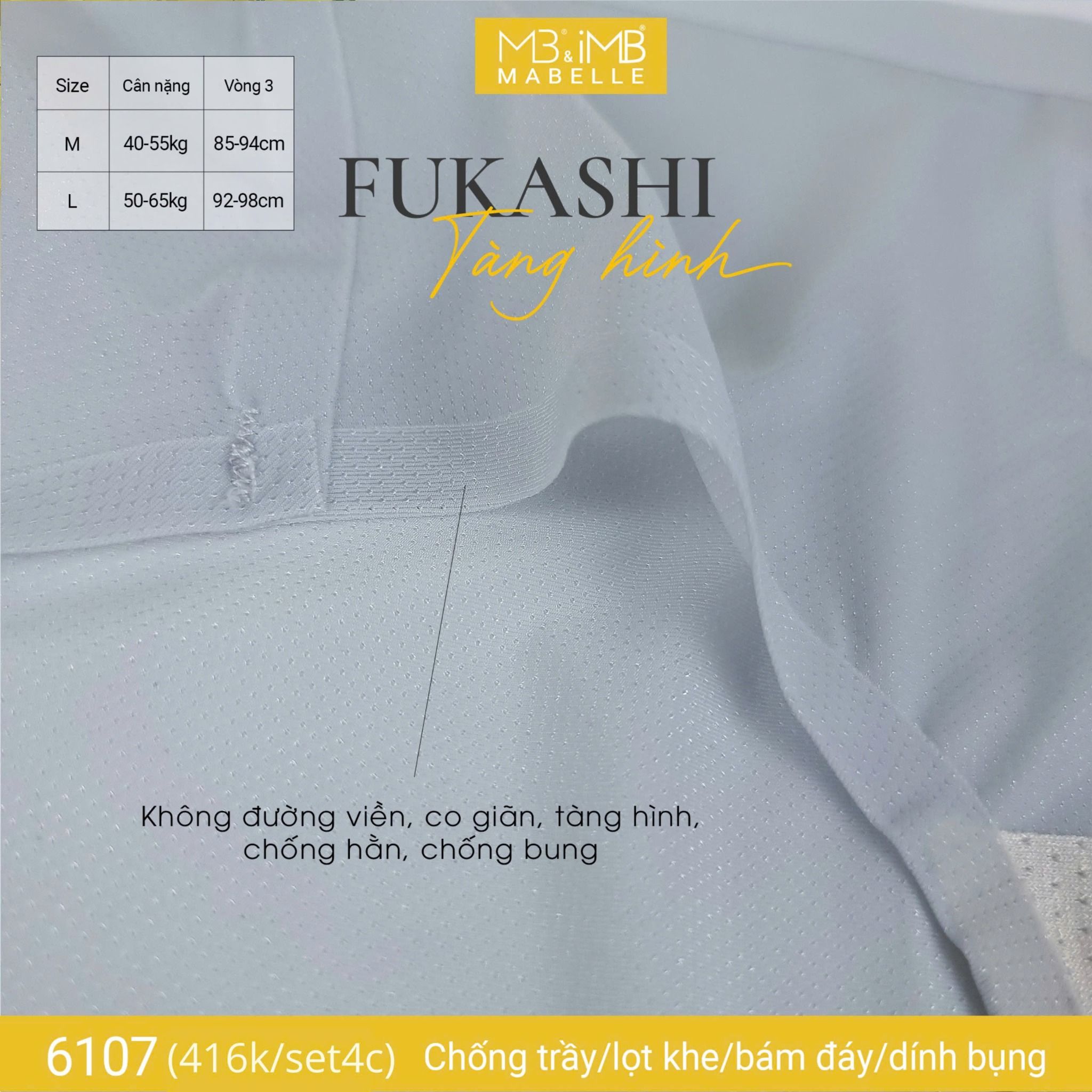 Quần lót tàng hình khử khuẩn 6107 cạp vừa