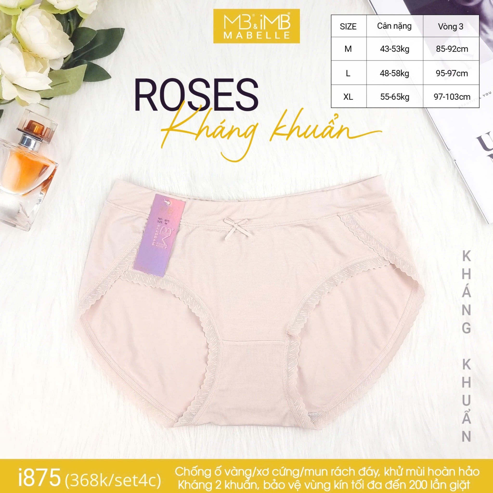 Quần lót kháng khuẩn i875 cạp vừa