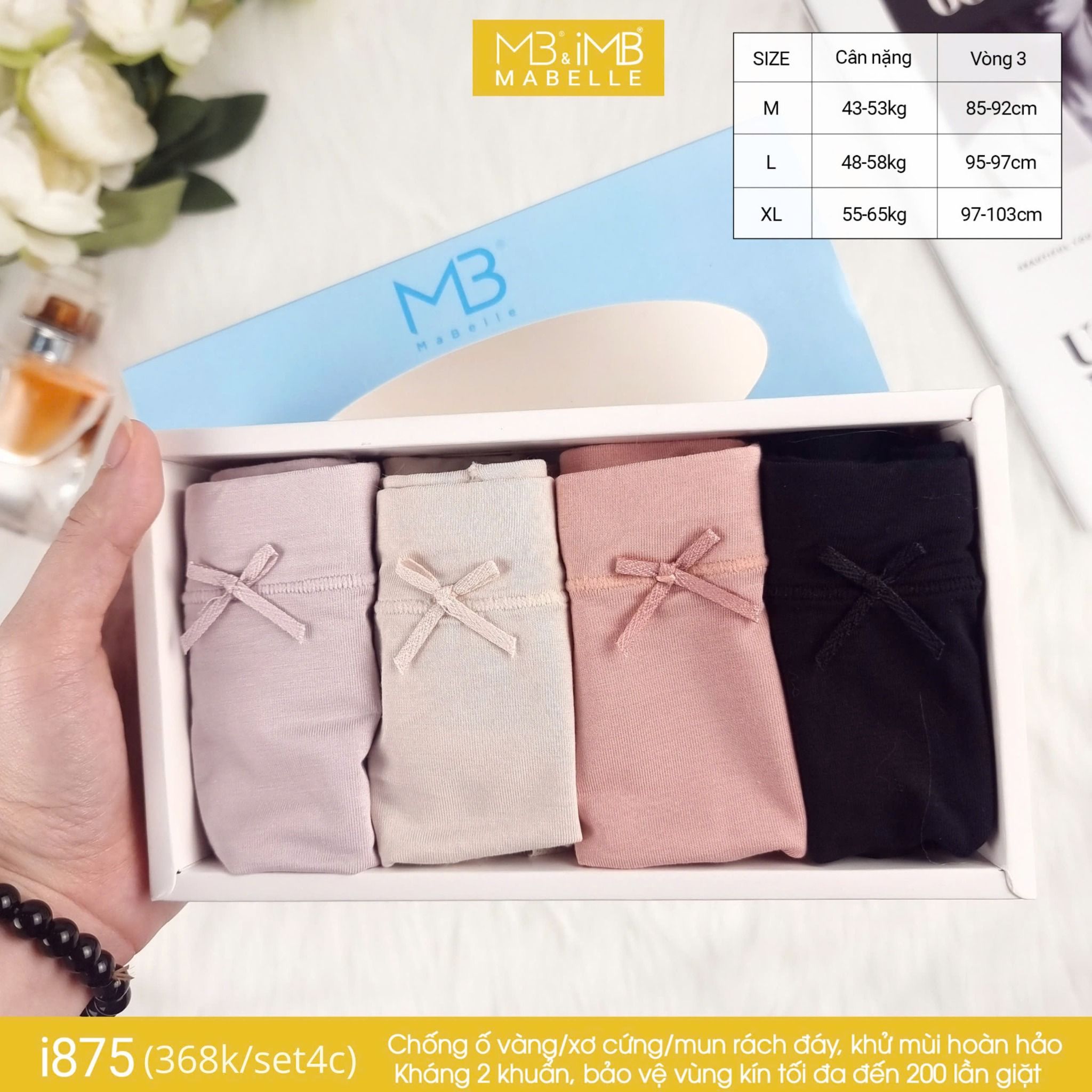 Quần lót kháng khuẩn i875 cạp vừa